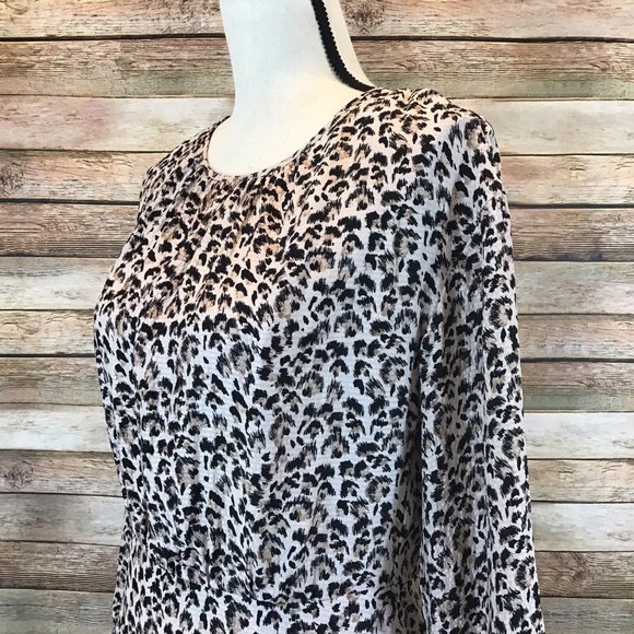 Rebecca Taylor Womens Size 8 100% Silk Leopard Print Long Sleeve Short Dress - Picture 5 of 9
